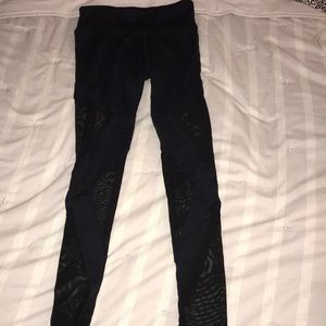 Black mesh cutout leggings